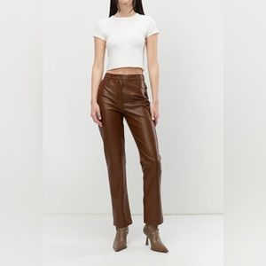 Oak + Fort slim fit vegan leather pants size 8